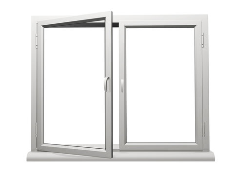 two frame plastic window open