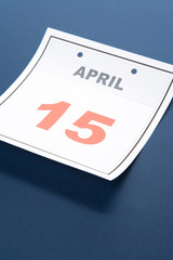 Tax Day, calendar date April 15 for background