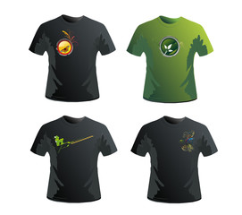 camisetas en vector
