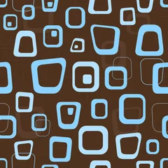 Photo sur Plexiglas Années 50 Motif de fond marron et bleu rétro sans couture