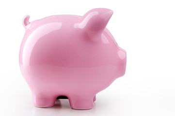 Piggy bank isolated on white background with clipping path