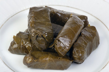 dolmades served on a plate