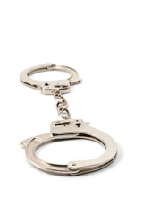 police handcuffs isolated on a white background