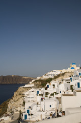 cyclades architecture hotels houses blue dome church santorini