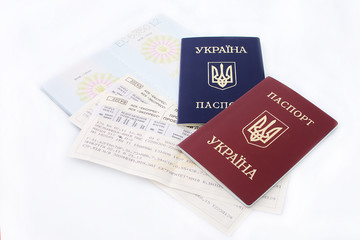 Passports with train tickets