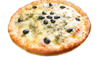 Cheese Pizza with white background, close up