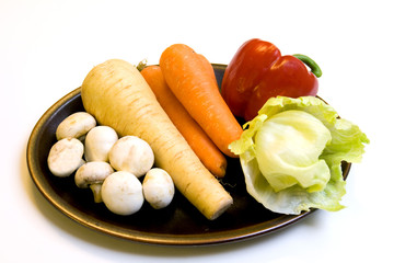 mixed vegetables and mushrooms