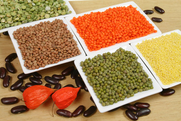 All sorts of beans and cereals sorted