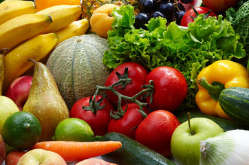 Group of different fruit and vegetables