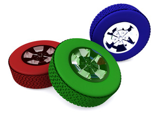 car wheels. 3d