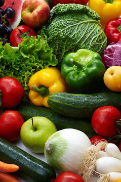 Group of different fruit and vegetables