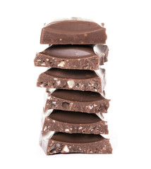 pyramid from sweet chocolate isolated on white