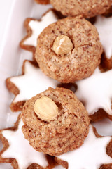 Detail of delicious Christmas cookies on the plate