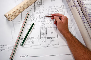Architectural blueprints of new homes and communities