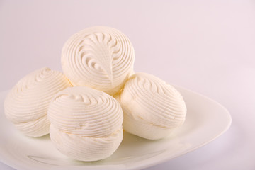 Marshmallows on plate