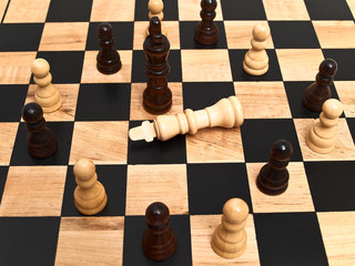 chess-board with chess in play
