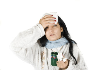 Sick women with fever