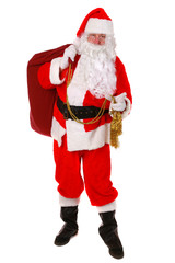 Santa Claus standing up on white background