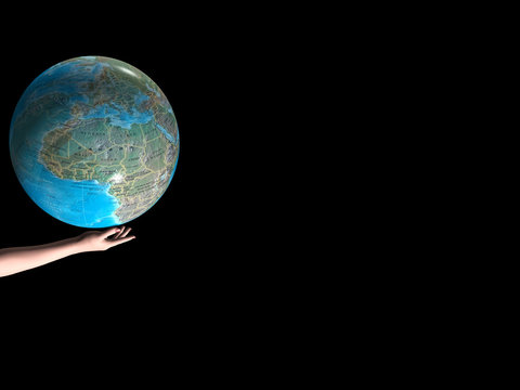 world globe in your hand