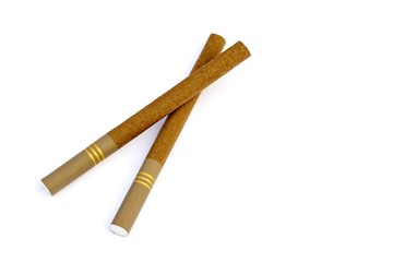 two cigars isolated on white