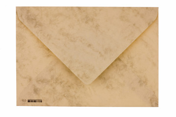 Leerer unbeschrifteter Briefumschlag aus marmoriertem Papier