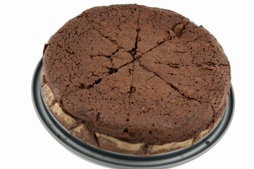 chocolate  cake isolated with path