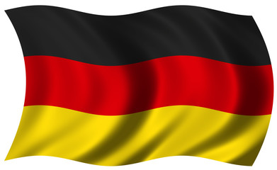 The National Flag of Germany on white background