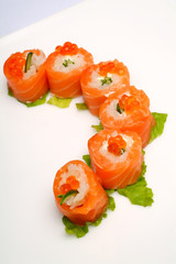 Traditional Japanese meal from seafood