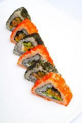 Traditional Japanese meal from seafood