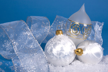 beautiful white seasonal Christmas decorations