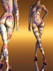 Female body with figure color ornament  - digital artwork