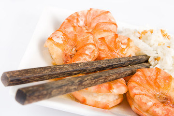 Garnelen mit Jasminreis