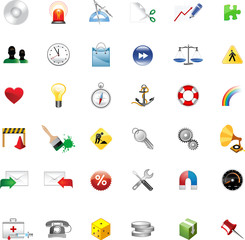 Set of icons for website, icons for network, vector illustration