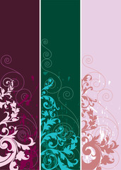 Set of abstract ornaments in different color, illustration