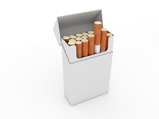 Open pack of cigarettes
