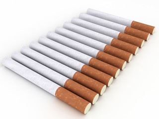 Cigarettes isolated on white background