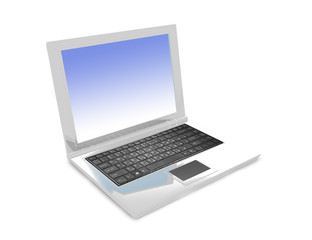 white laptop