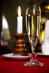 Candle & wineglass