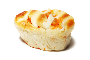 A fish nugget bun isolated on white background.