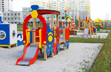 New playground in children's to a garden.