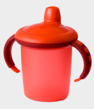 red baby sip cup