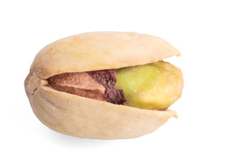 Single pistachio nut isolated background