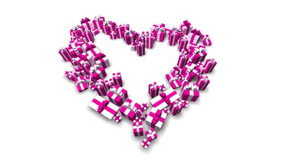 coeur rose en cadeau