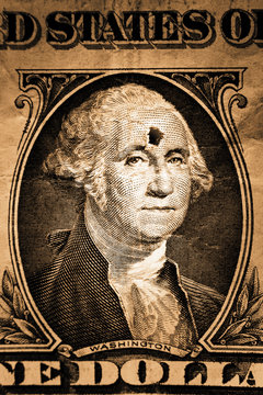 George Washington mit Kopfschuss - Untergehende Weltmacht USA