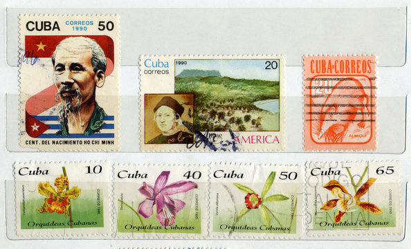 Range of Cuban postage stamps