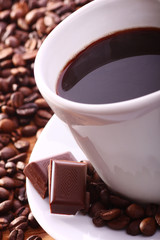 Hot cup of aromatic coffee