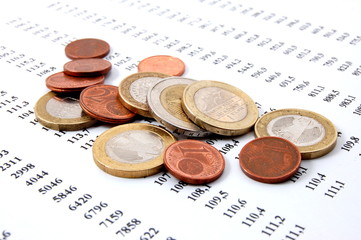 money on business numbers showing success and economic growth