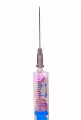 syringe filled with tablets