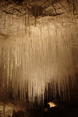 unusual stalagmits in underground cavern