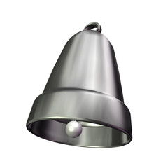 3D silver bell  on white background